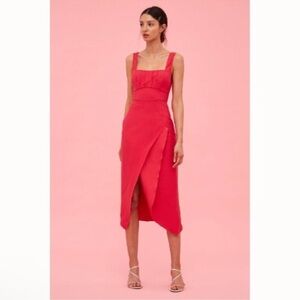 C/meo Collective Over Again Midi Dress Fuchsia Pink Size Small 4 NWT Party